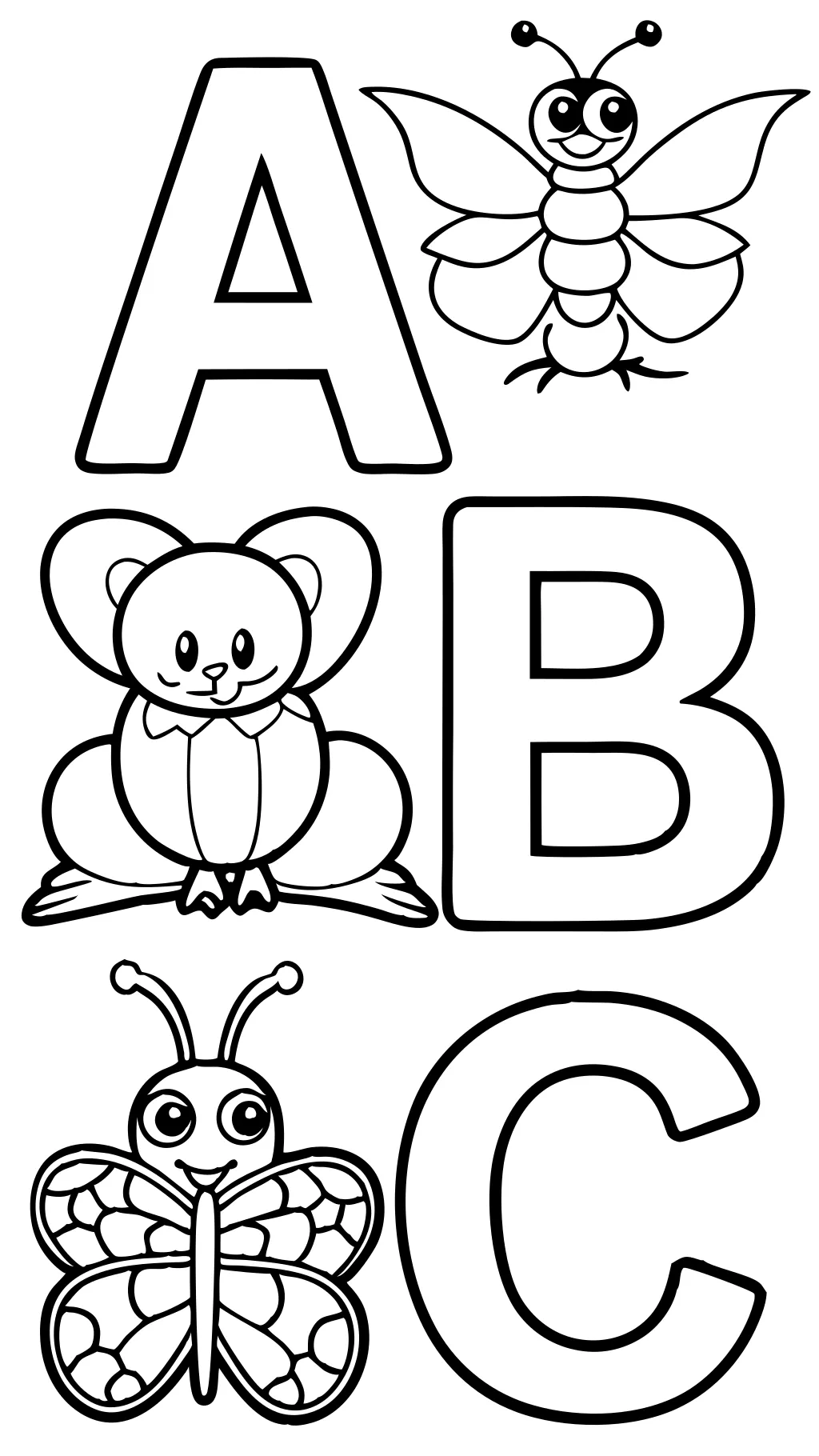 a b c coloring pages